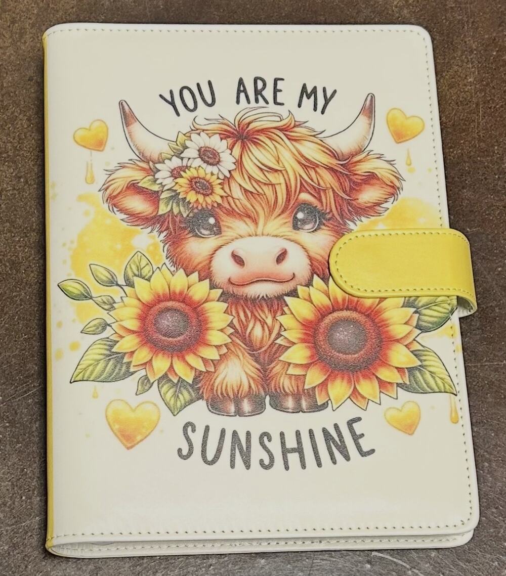 Sunflower Cow A5 Binder w/ paper